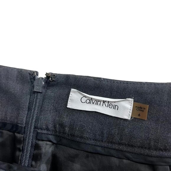 40% off! Calvin Klein skirt women's 6 gray pencil skirt fully lined back zip - Picture 2 of 6
